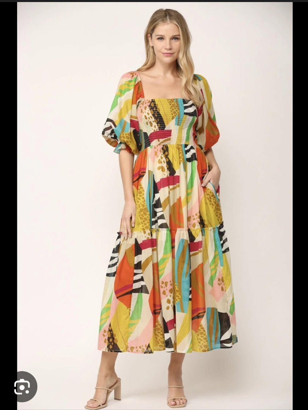 Fate Fallon Abstract Print Maxi Dress